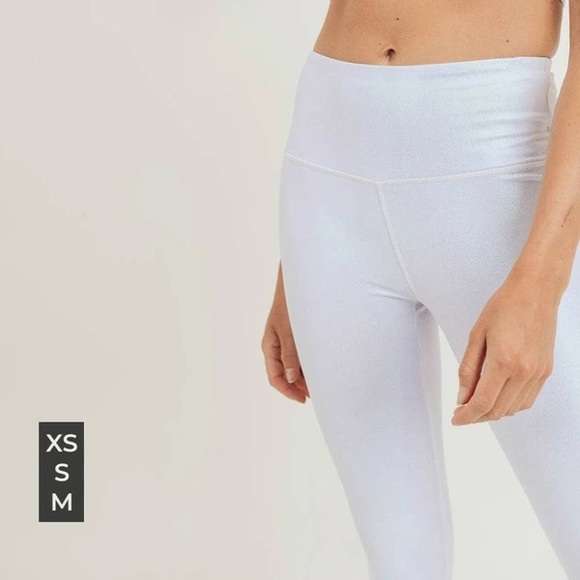 NWT Mono B Pearlescent Holo Foil High Waist Leggings sz Large - Picture 6 of 9